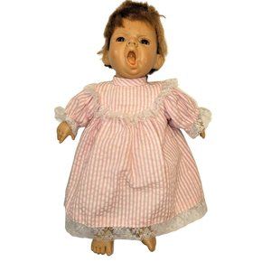 Vintage 1990s Berenguer Expressions Doll 9" Yawning Baby Doll #9801 Pink And Whi